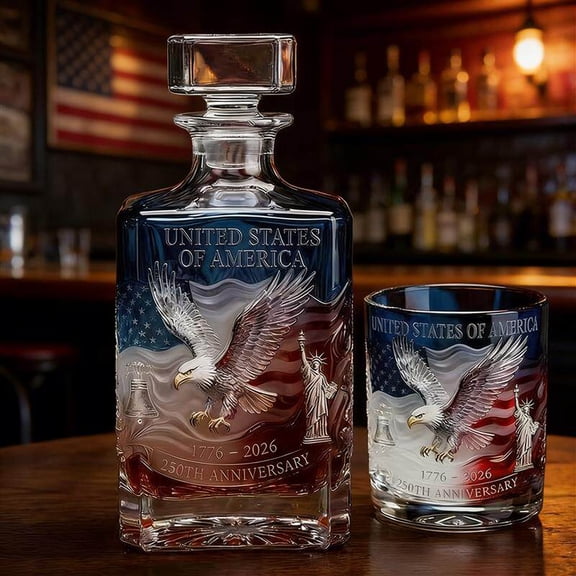 Eagle Whiskey Decanter Set Borosilicate Glass Liquor Bottle With Glasses For Home Bar