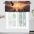 thumbnail image 1 of Eagle Window Curtain Valance Western Wilderness Themed Country Tent Sunset Rod Pocket Window Valance for Living Room Bathroom Bedroom Kitchen 54 by 18 in, 1 Panel, 1 of 6