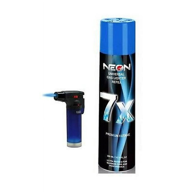 Eagle Windproof Gun Torch Lighter W Neon 7X Refined Butane Lighter Refill 300mL