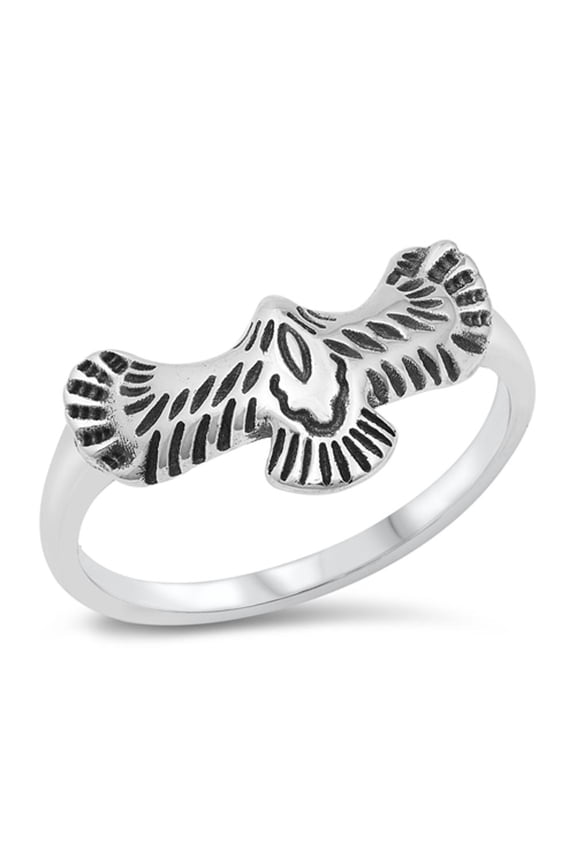 Eagle Wing Bird Animal Ring .925 Sterling Silver Band Jewelry Female Male Unisex Size 6