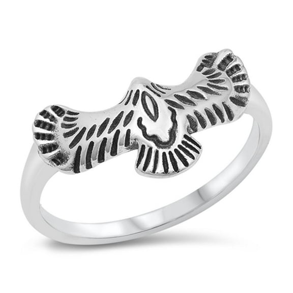 Eagle Wing Bird Animal Ring .925 Sterling Silver Band Jewelry Female Male Unisex Size 7