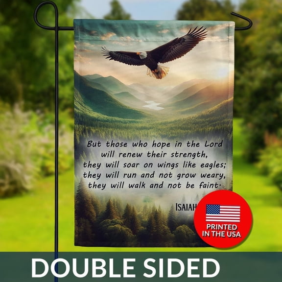 Eagle Wings Scripture Double Sided Flag Religious Garden Flag Bible Verse Flag Isaiah Flag