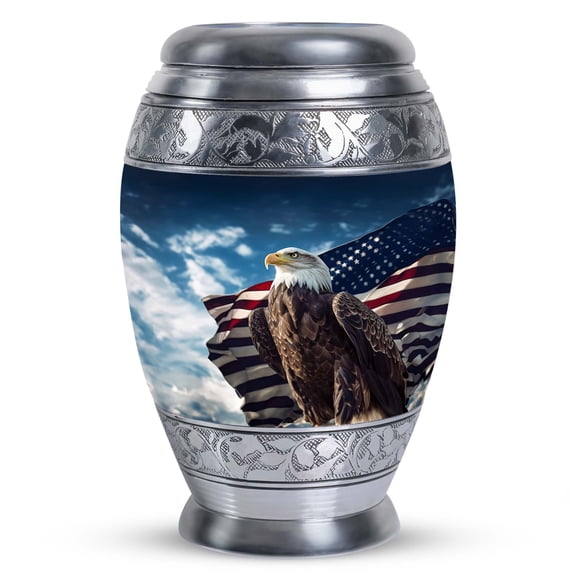 Eagle With America Flag Small Cremation Keepsake for Adult Ashes - Memorial Gifts - Cremains Keepsake (Size -3inch,1Pcs)