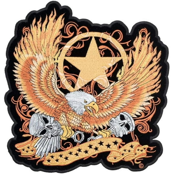 Eagle With Flaming Wings & Star Patch, Large Size