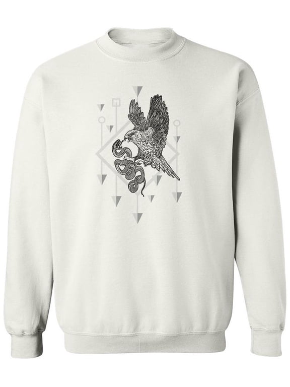 Eagle With Snake Sketch Sweatshirt Men -Image by Shutterstock, Male 5X-Large