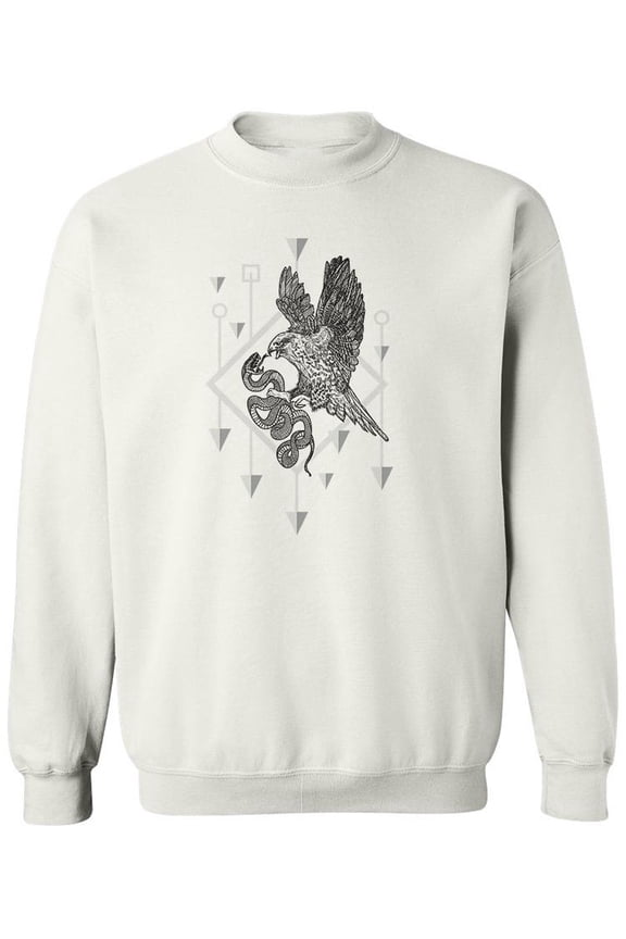 Eagle With Snake Sketch Sweatshirt Men -Image by Shutterstock, Male XX-Large
