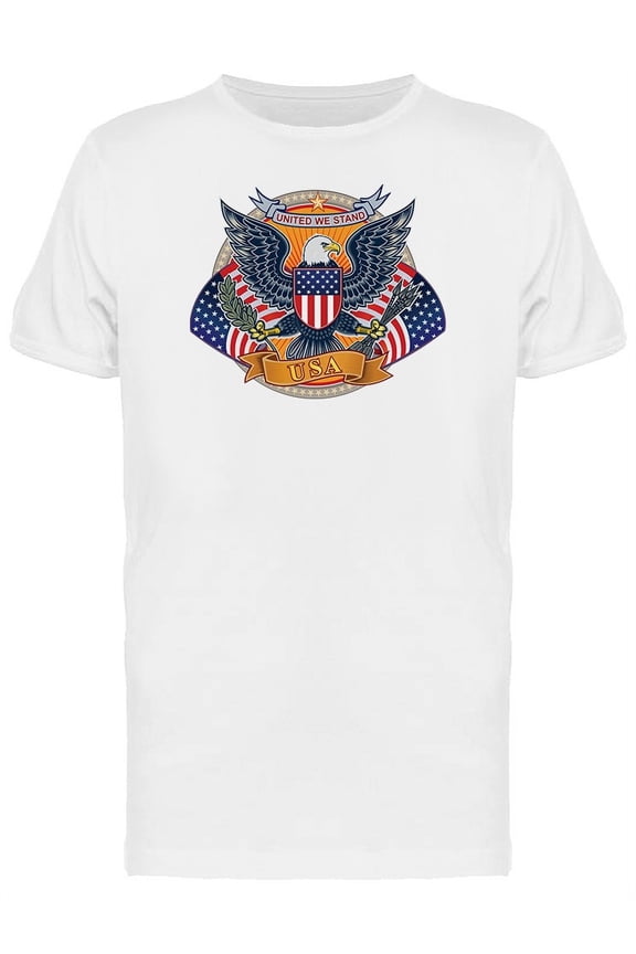 Eagle With Usa Flags T-Shirt Men -Image by Shutterstock, Male Large
