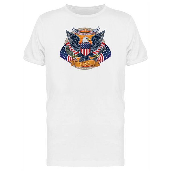 Eagle With Usa Flags T-Shirt Men -Image by Shutterstock, Male x-Large
