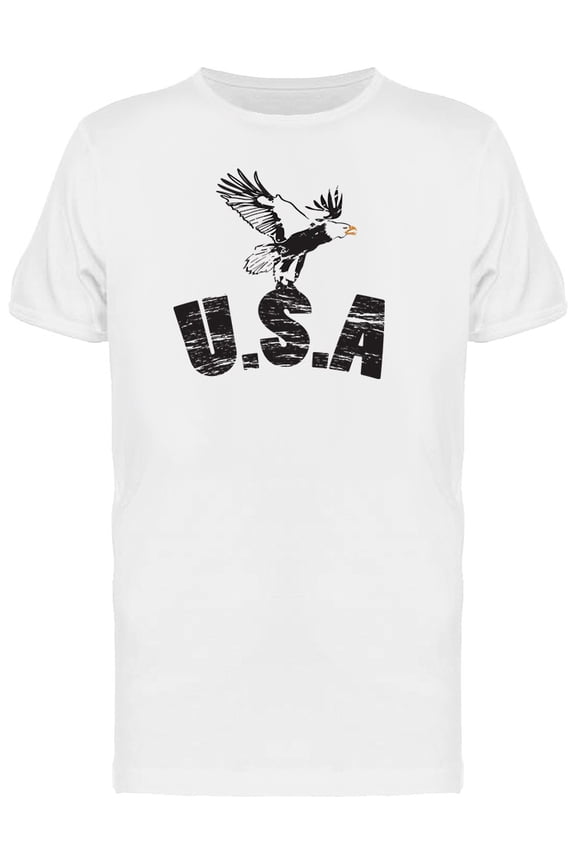 Eagle With Usa In Grunge T-Shirt Men -Image by Shutterstock, Male Large