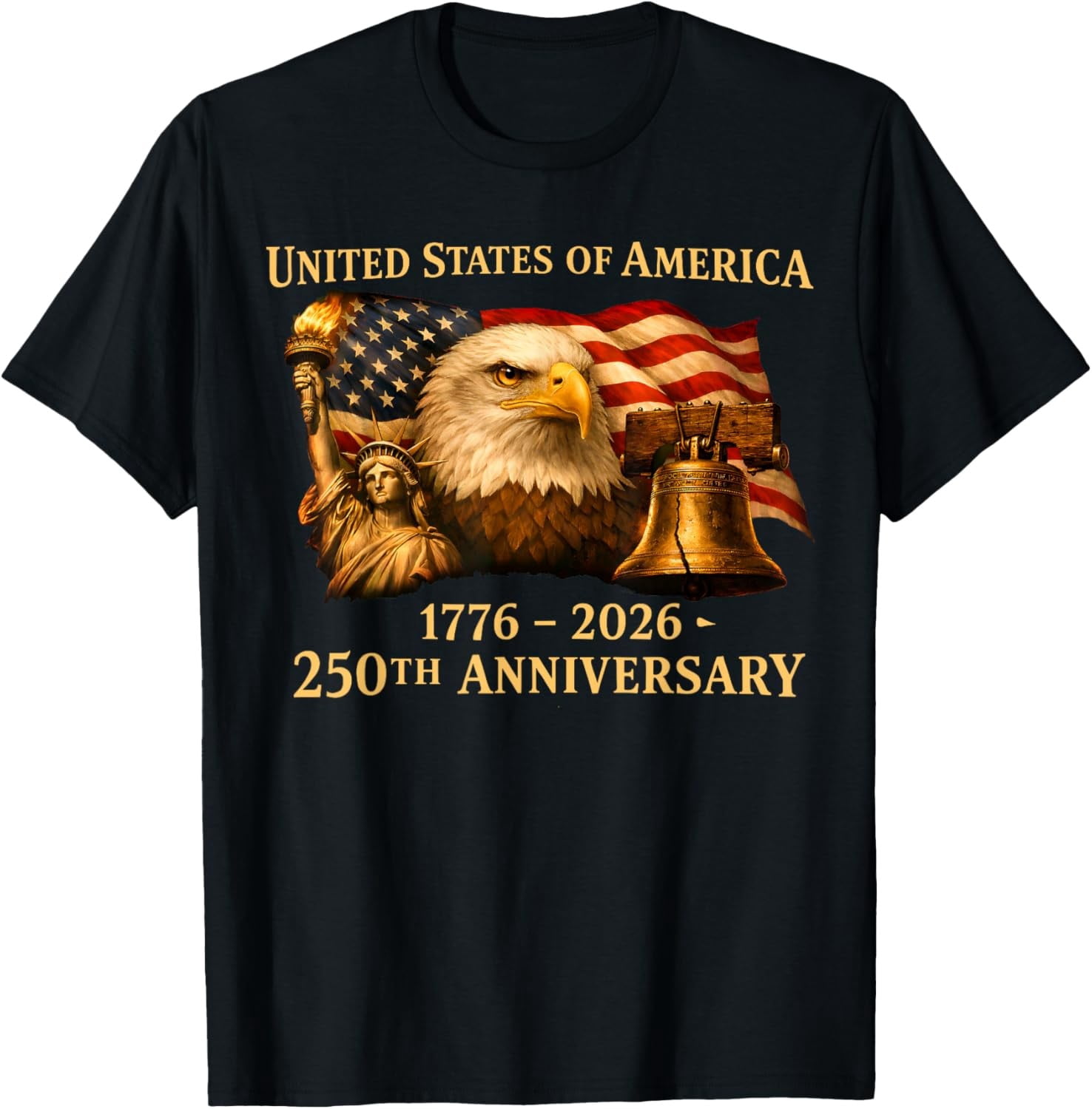 Eagle and Flag 250 Years 1776-2026 250th Birthday Unisex T-Shirt ...