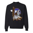 thumbnail image 1 of Eagle and Howling Wolf Americana / American Pride Unisex Crewneck Graphic Sweatshirt, Black, Small, 1 of 3