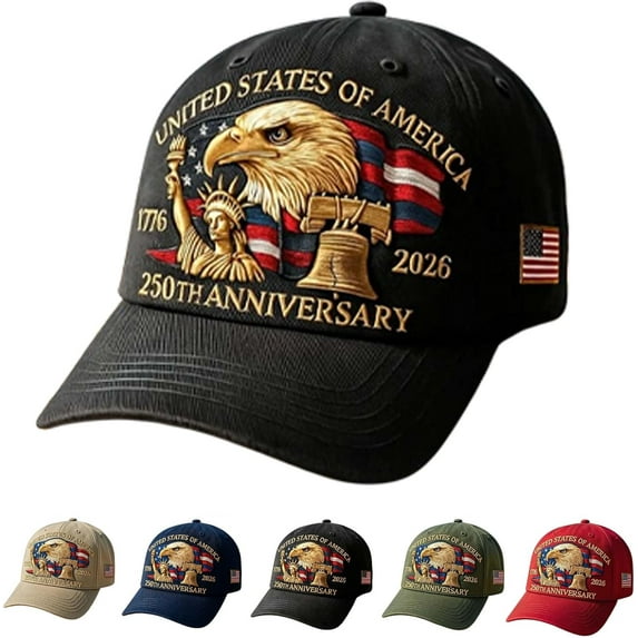 Eagle and Liberty United States,United States 250th Anniversary Hat, Adjustable Bald Eagle Printed Patriotic Baseball for Men Women Multi