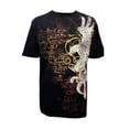 thumbnail image 1 of Eagle and Sword Metallic Gold Embossed Graphic  Mens   T-Shirt Black 2XL, 1 of 2