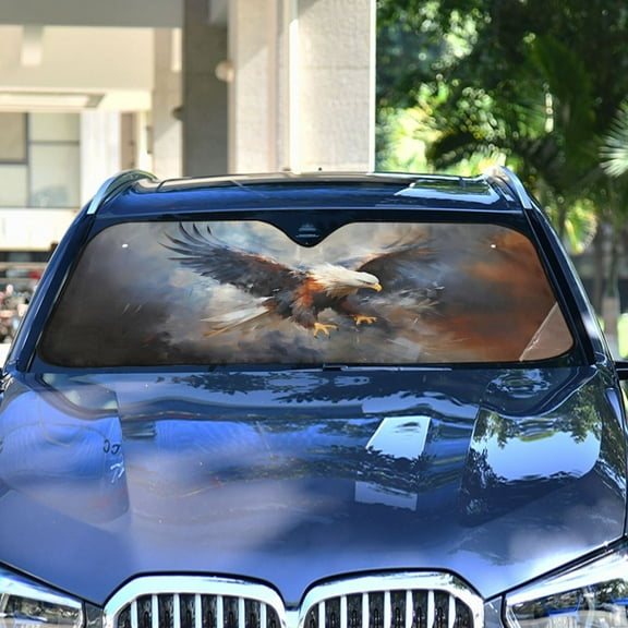 Eagle by Painting Automotive Front Car Windshield Sun Shade Reflector Foldable for Front Fit for Cars Truck SUVs
