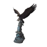 Nifao Eagle in Action Catching His Prey Bronze Statue, Outdoor Garden Decor Sculpture, 68"L x 40"W x 87"H