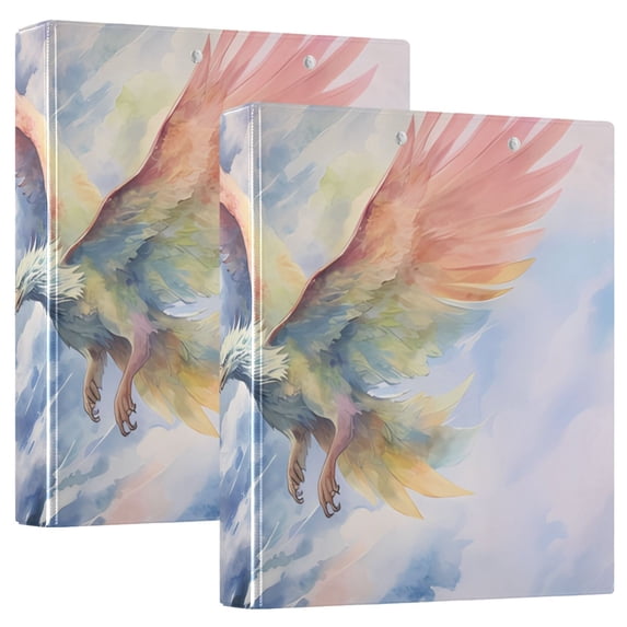 Eagle in Clouds 3 Ring Binders 1.5 inch Hardcover File Folders with Interior Pockets A4 Size Organizer for School Office Hospital