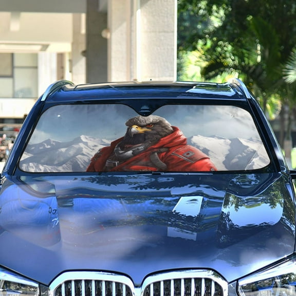 Eagle in Iceberg Automotive Front Car Windshield Sun Shade Reflector Foldable for Front Fit for Cars Truck SUVs
