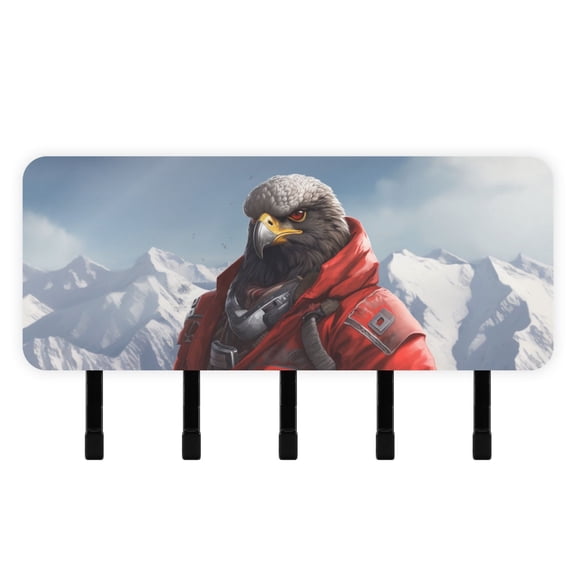 Eagle in Iceberg Mail Holder Organizer Wall Mount with Shelf Key Holder Key Rack with 5 Key Hooks for Wall Decorative