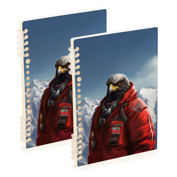 Eagle in Iceberg Ring Binder Notebook Journey Note Diary College Ruled Spiral Notebook Study Loose Leaf Paper A5 60 Pages