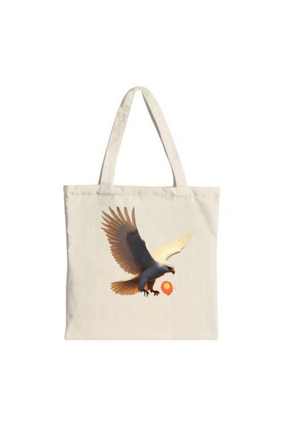 Eagle in Tote Bag - Canvas Reusable Shopping Bag with Glowing Orb Design Perfect for Travel Parties and Everyday Use