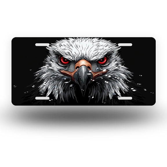 Eagle portrait with deep eyes Front License Plate, Metal License Plate, Funny Standard Plates Personalized Novelty Decorative For Men/Women/Boys/Girls Car 6×12 Inch