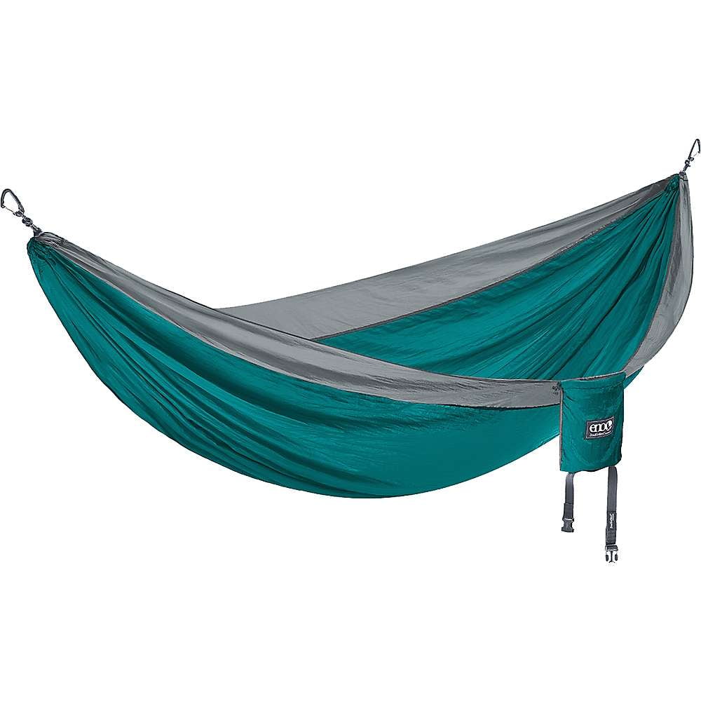 Seafoam and Grey Nylon Double Camping Hammock