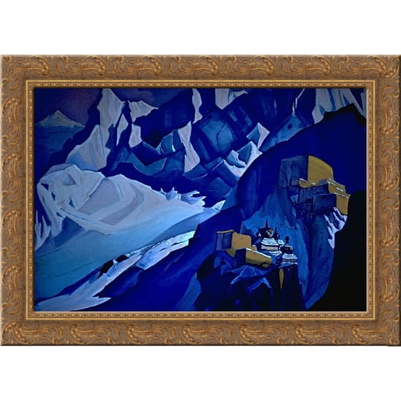 Eagle's nest 24x18 Gold Ornate Wood Framed Canvas Art by Nicholas Roerich