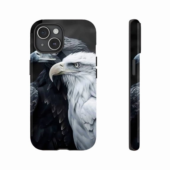 Eagle - themed Dramatic Black White Feather iPhone Case for Bird Enthusiasts Compatible with iPhone 11/12/13/14/15/16 (Pro Max/Plus)
