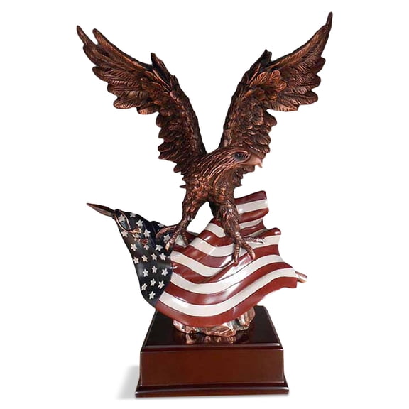 Eagle w/American Flag (S) Statue