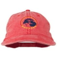 thumbnail image 1 of Eagle with Star Circle Embroidered Washed Cap - Red OSFM, 1 of 5