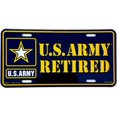 thumbnail image 1 of EagleEmblems US Army Retired License Plate (Yellow), 1 of 1