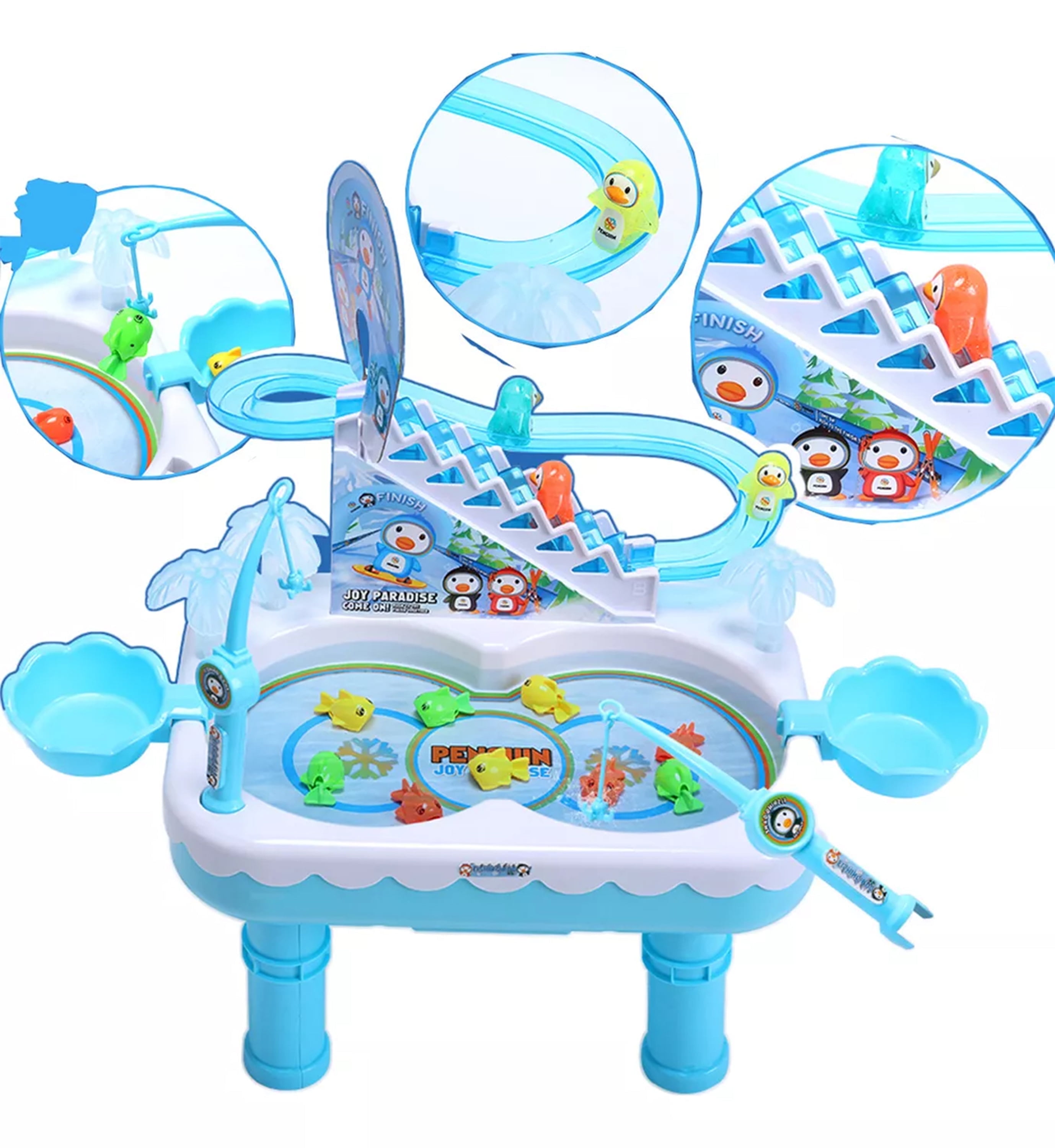 EagleStone Magnetic Fishing Toy with Music and Lights, Rotating Electric Fishing Game for Kids, Interactive Educational Water Playset, Hand-Eye Coordination, Parent-Child Activity