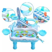 EagleStone Magnetic Fishing Toy with Music and Lights, Rotating Electric Fishing Game for Kids, Interactive Educational Water Playset, Hand-Eye Coordination, Parent-Child Activity