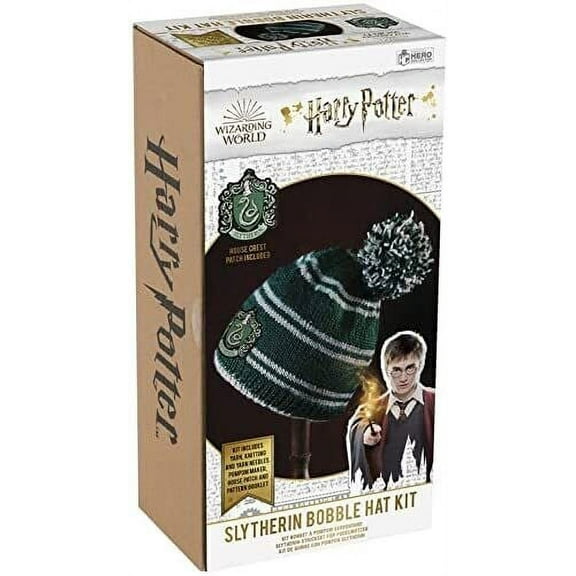 Eaglemoss Hero Collector Slytherin Hogwarts House Beanie Hat Kit | Harry Potter Wizarding World Knitting Kits | Model Replica