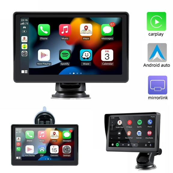 EAGLERICH 7 inch Touch Screen Portable Car Stereo Bluetooth Wireless Apple CarPlay Android Auto Car Multimedia FM Player