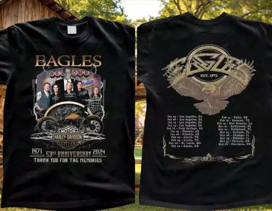 Eagles 2024 Tour Long Goodbye TShirt Band Concert Final Music Gift