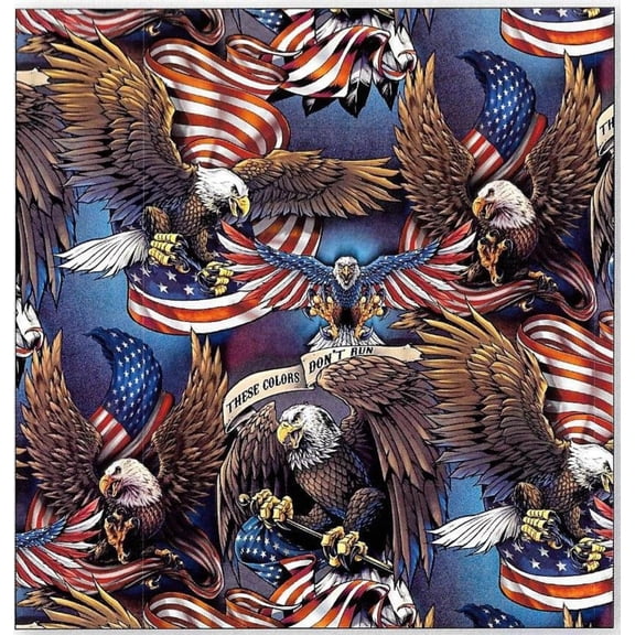 Eagles & Flags Cotton Fabric