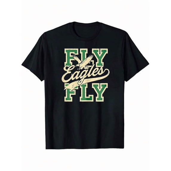 Eagles Fly Vintage Eagles Football Life Sport Lovers Pattern Printed T-Shirt Short-Sleeved Crew Neck T-Shirt, The Perfect Choice For Summer Casual Wear