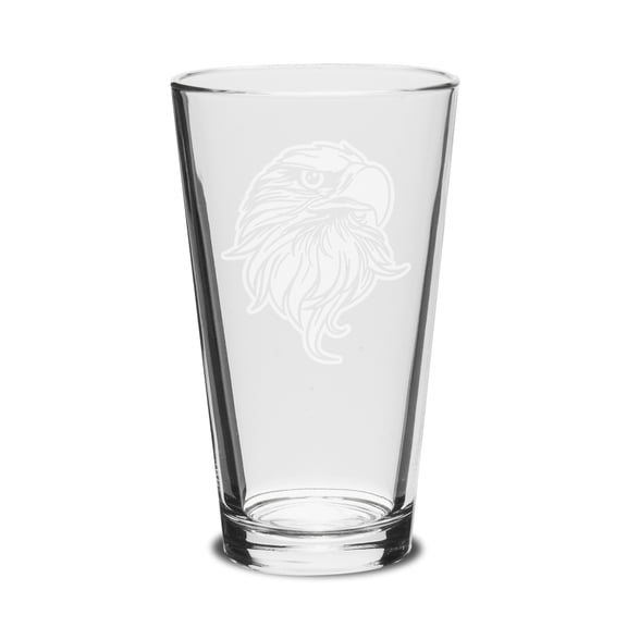 Eagles Head Deep Etched 16 OZ Classic Pub Glass