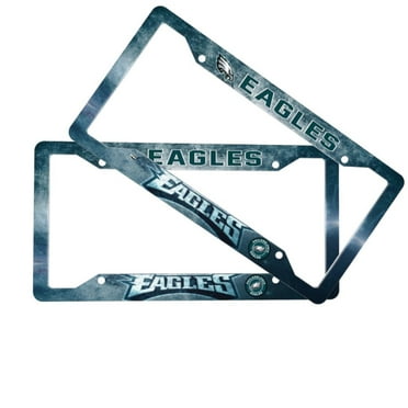 Eagles License Plate Frames Cover Aluminum Four-Hole License Plate Frame (One Pair) Aluminum Anti-Rust Metal Car Plates Tag Car Decoration 12.3" x 6.3" Suitable For Cars/Trucks/SUV