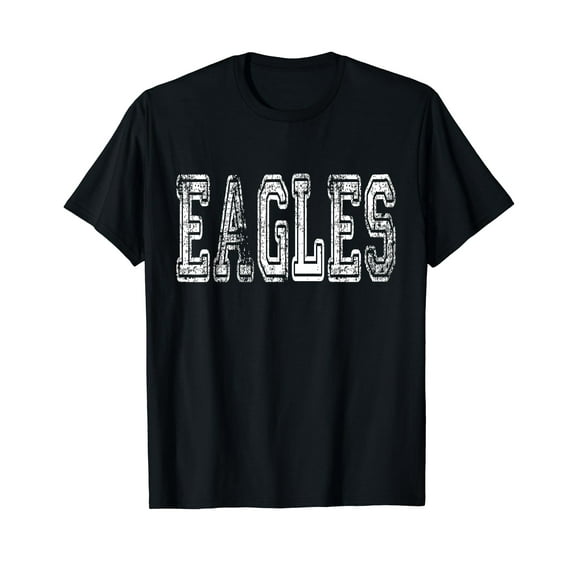 Eagles Mascot Distressed Vintage School Sports Name Fan T-Shirt