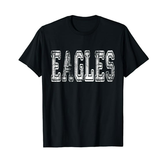 Eagles Mascot Distressed Vintage School Sports Name Fan T-Shirt