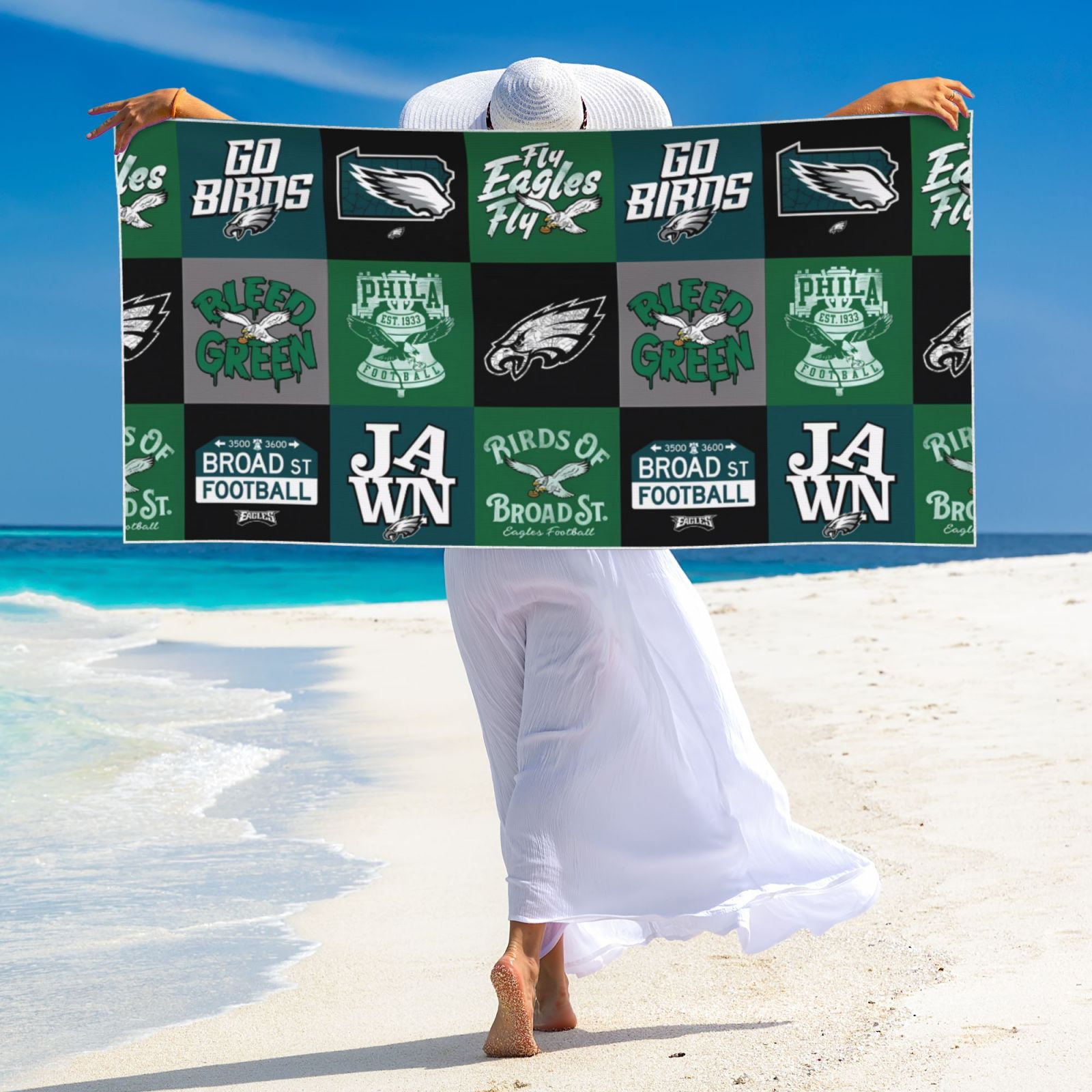 Eagles Peach Skin Velvet Beach Towel Quick Dry, Lightweight Large