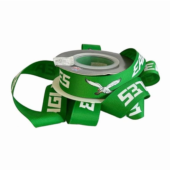 Eagles Printed Ribbon 7/8"-Inch Width, 30-Foot Satin Spool (10 Yards) - USA Licensed Bows