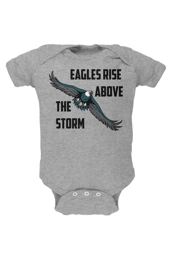 Eagles Rise Above The Storm Soft Baby One Piece Heather 12-18 M