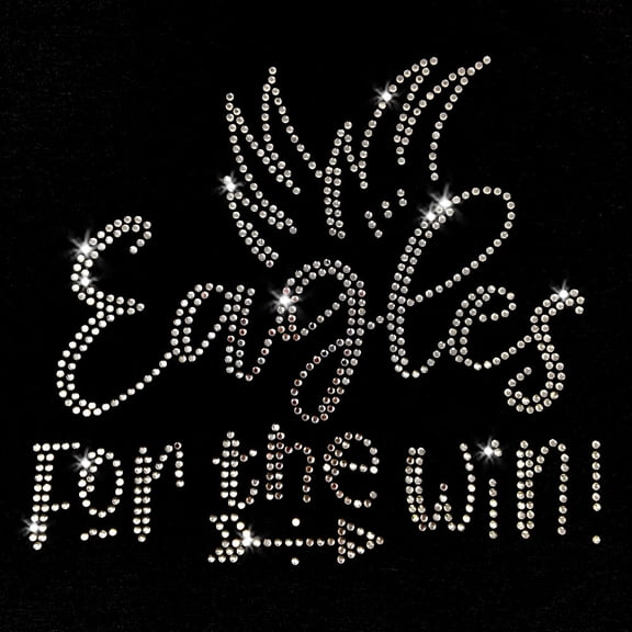 Eagles for the Win Football Team Iron-on Clear Rhinestone Transfer by JCS Rhinestones