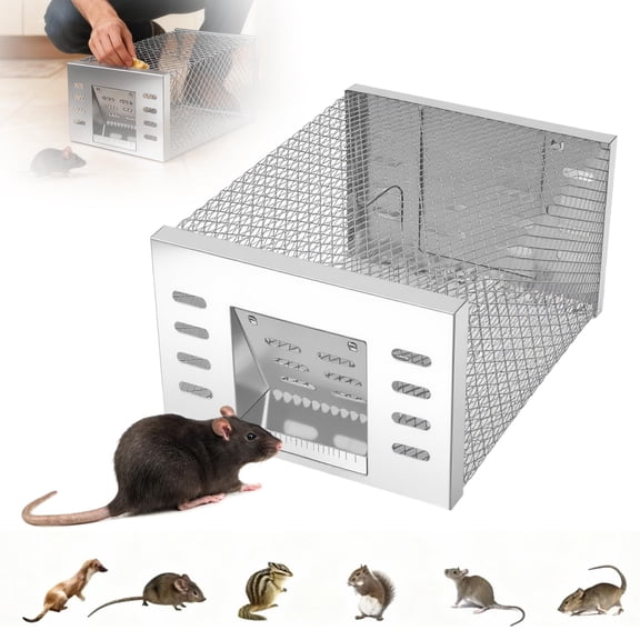 Eaglever Mouse Trap, Eaglever Rat Trap, Stainless Steel Automatic Mousetrap, Automatic Rat Trap, Automatic Mouse Trap, Easy to Set Mice Catcher for Indoor and Outdoor (1 PCS)