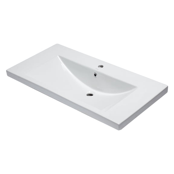 EAGO BH002 White Ceramic 40"x19" Rectangular Drop In Sink
