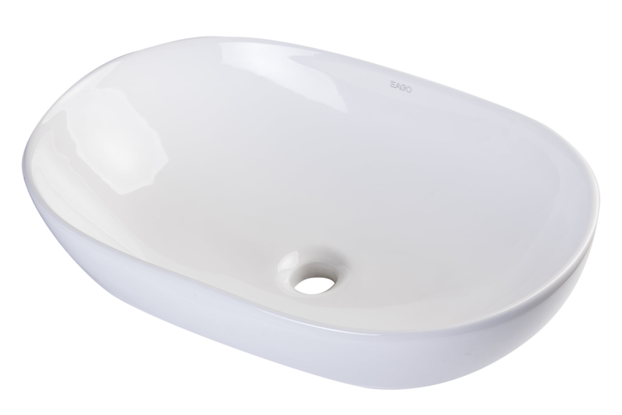 EAGO 23-Inch White Ceramic Oval Above-Counter Bathroom Sink