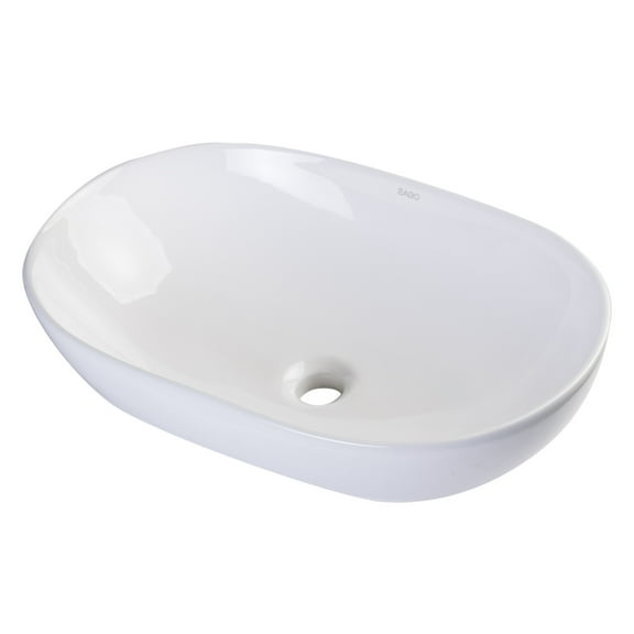 EAGO BA352 23" OVAL CERAMIC ABOVE MOUNT BATHROOM BASIN VESSEL SINK